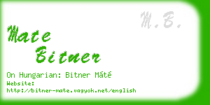 mate bitner business card