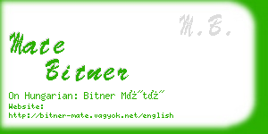 mate bitner business card